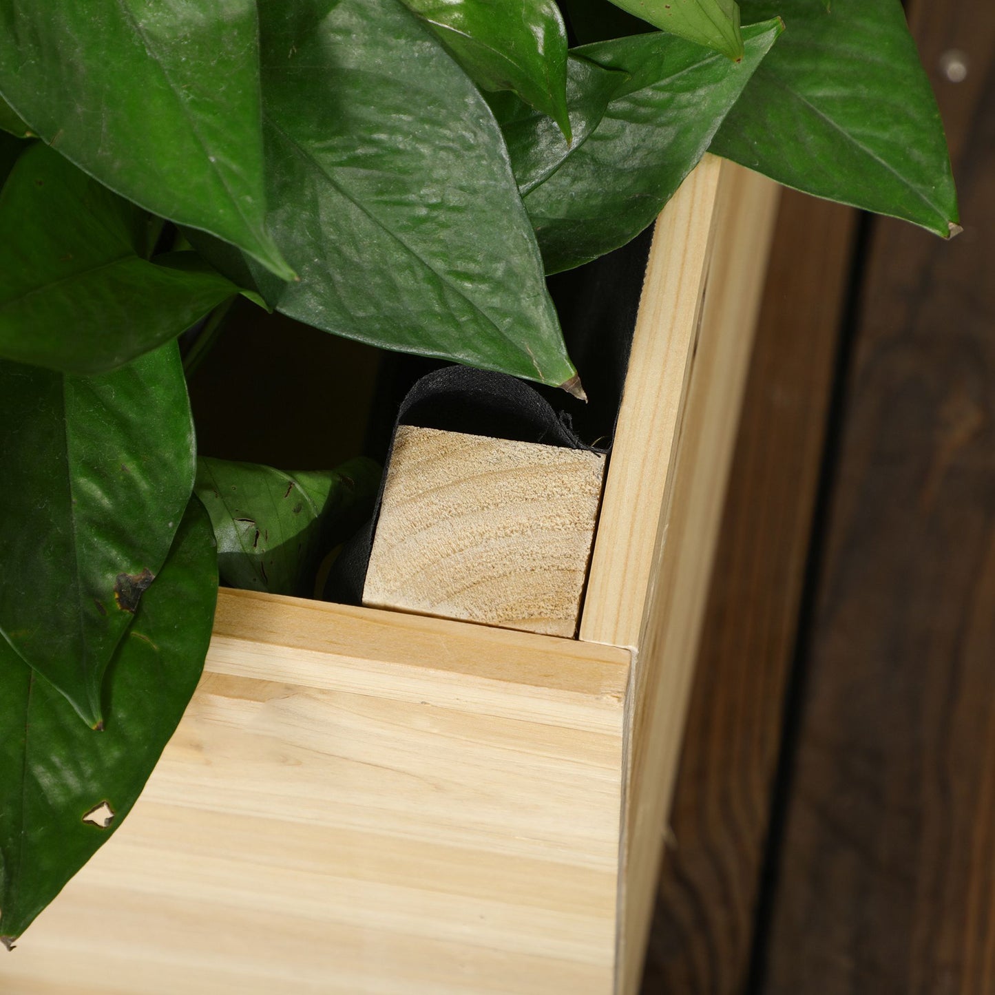 Wooden Garden Planters with Trellis for Vine Climbing Plants, Natural