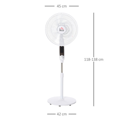 16'' Pedestal Fan Height Adjustable 85 Degree Oscillation LED Panel