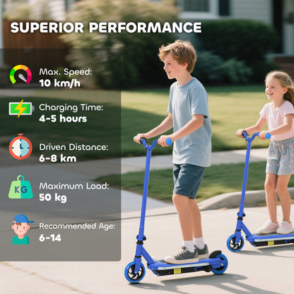 Electric Scooter for Ages 6-14 Years, with Colourful Lights, Blue