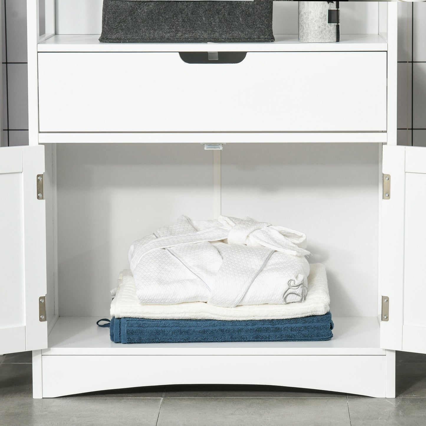 Bathroom Floor Storage Cabinet Kitchen Sideboard Standing Unit W/ Doors