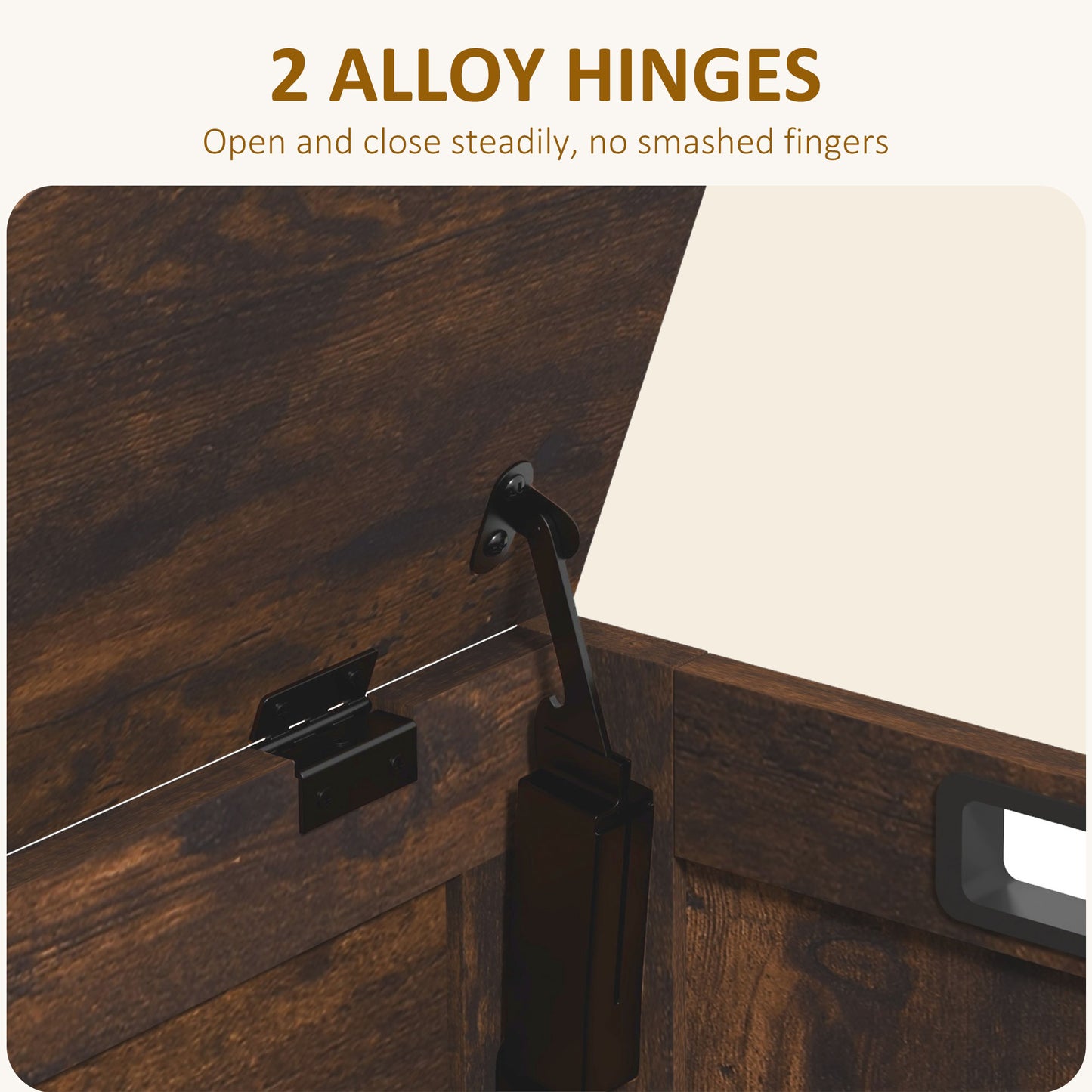 Storage Chest with 2 Safety Hinges, Storage Bench for Living Room