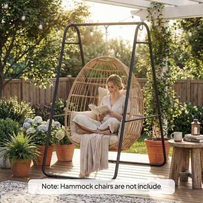 Hammock Chair Stand Only, Hanging Chair Stand, 150 KG Load, Black