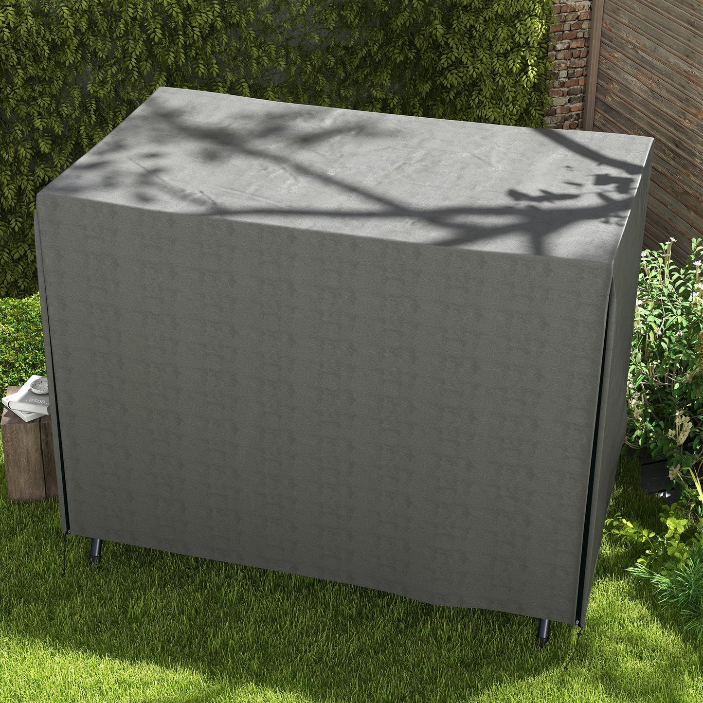 600D Oxford Patio Swing Chair Cover Outdoor Garden Furniture Rain Protection Protector Waterproof Anti-UV Grey 205L x 124W x 164H cm