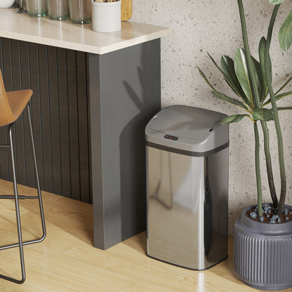 48L Sensor Bin, Stainless Steel Kitchen Bin with Automatic Close