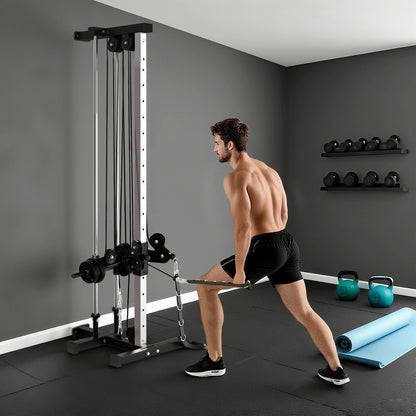 Wall Mount Cable Station with 15 Positions Adjustable Dual Pulleys