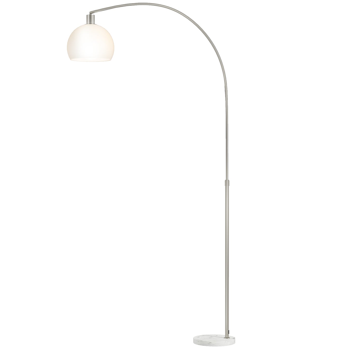 Floor Lamp for Living Room, Modern Standing Lamp with Shade & Foot Switch, Minimalist Tall Pole Lampshade for Bedroom, Office, White