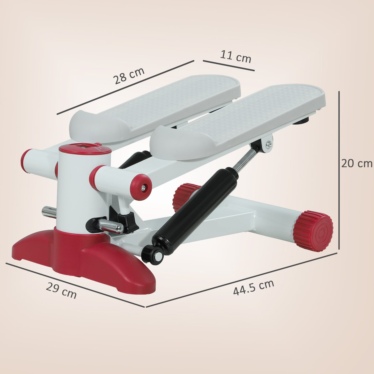 Mini Stepper Machine with LCD Monitor, Non-Slip Pedals, Grey