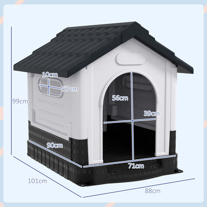 Dog Kennel for Outside, for M and L Dogs, 101 x 88 x 99cm, Grey