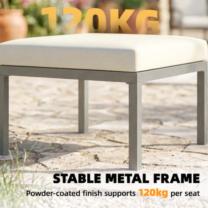 3 Piece Garden Dining Set, Outdoor Patio Furniture, Grey