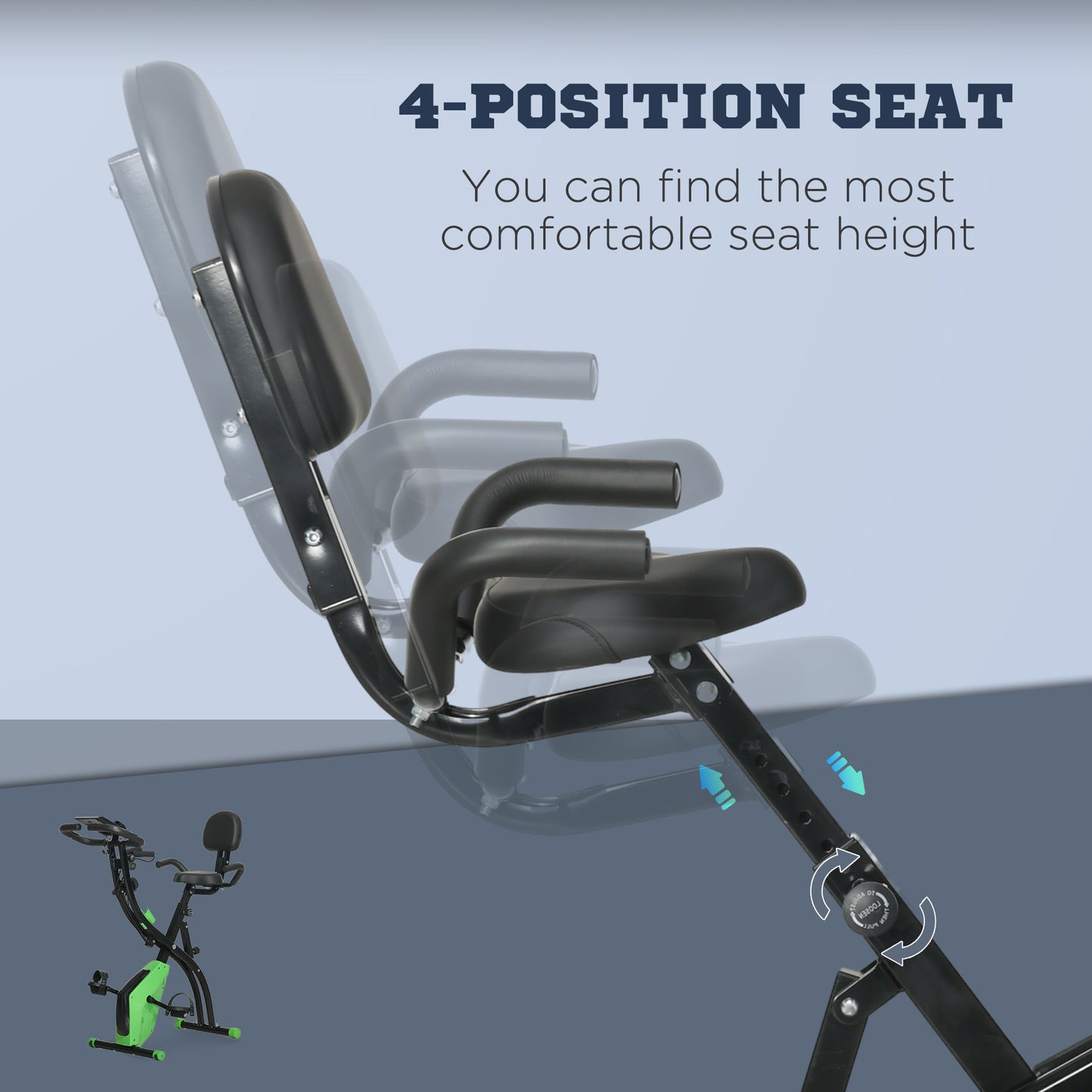 2-In-1 Folding Exercise Bike with 8-Level Magnetic Resistance Green