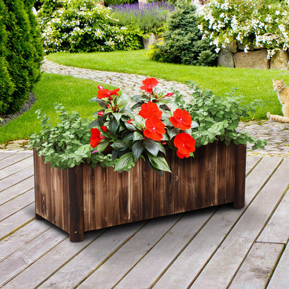 Wooden Raised Garden Bed with Drainage Gaps