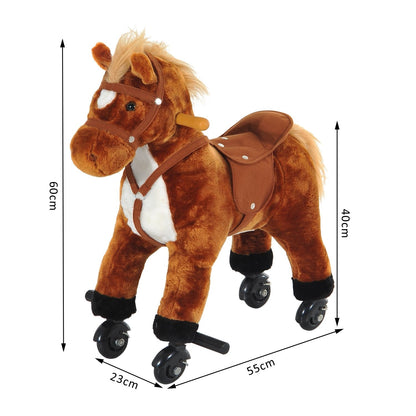 Rocking Horse Ride on Rocker Children Plush Toy Wooden Horse Sound