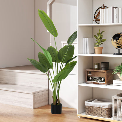 160cm Artificial Bird of Paradise Plant with Flocking in Pot, Green