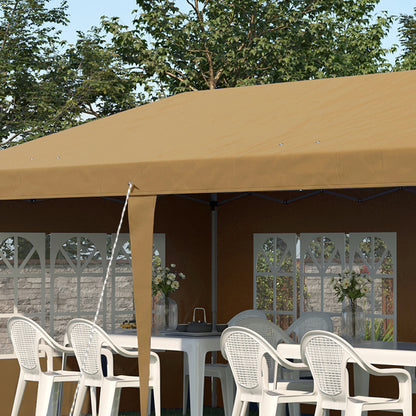 3 x 6m Heavy Duty Gazebo Marquee Party Tent with Storage Bag Khaki