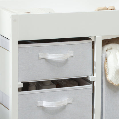 Baby Changing Unit with 4 Drawers, Diaper Changing Table, White