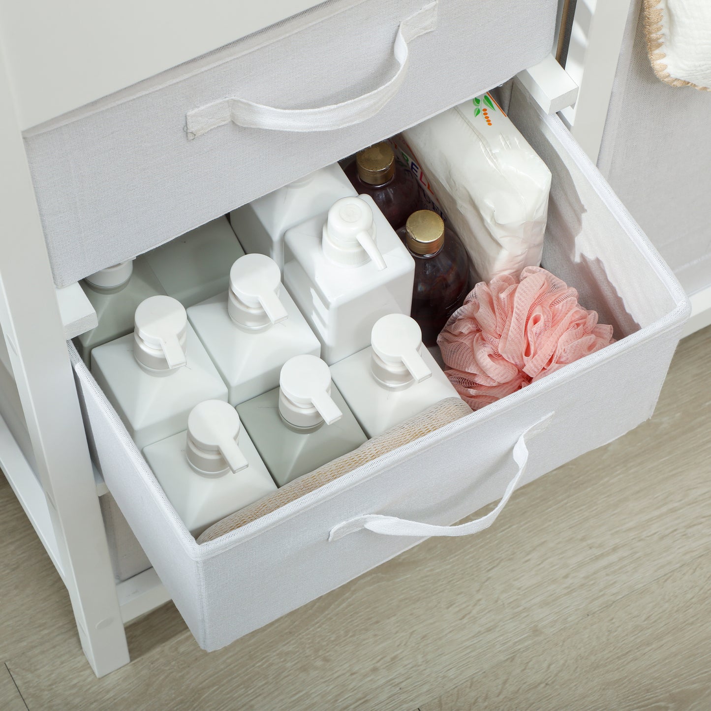Baby Changing Unit with 4 Drawers, Diaper Changing Table, White