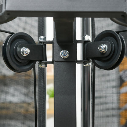 SPORTNOW Multi Gym Workout Station, Weight Machine with 65kg Weight Stack, Sit up Bench, Push up Stand, Dip Station