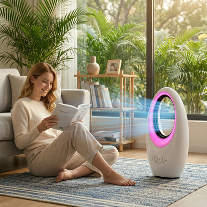 Bladeless Tower Fan for Bedroom, 36dB Standing Cooling Fan, White