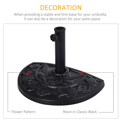 9kg Half Round Parasol Umbrella Base Resin Outdoor Garden Furniture