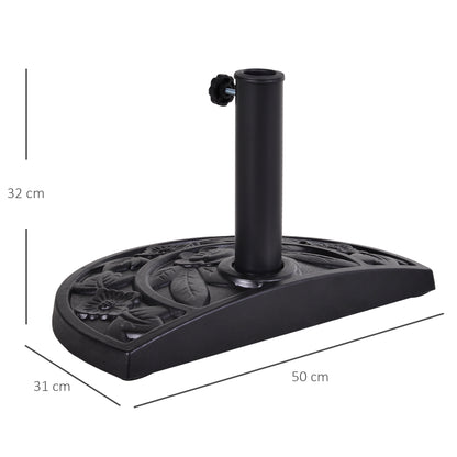9kg Half Round Parasol Umbrella Base Resin Outdoor Garden Furniture
