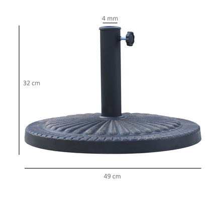 14kg Garden Parasol Base, Round Resin Sun Umbrella Base, Bronze