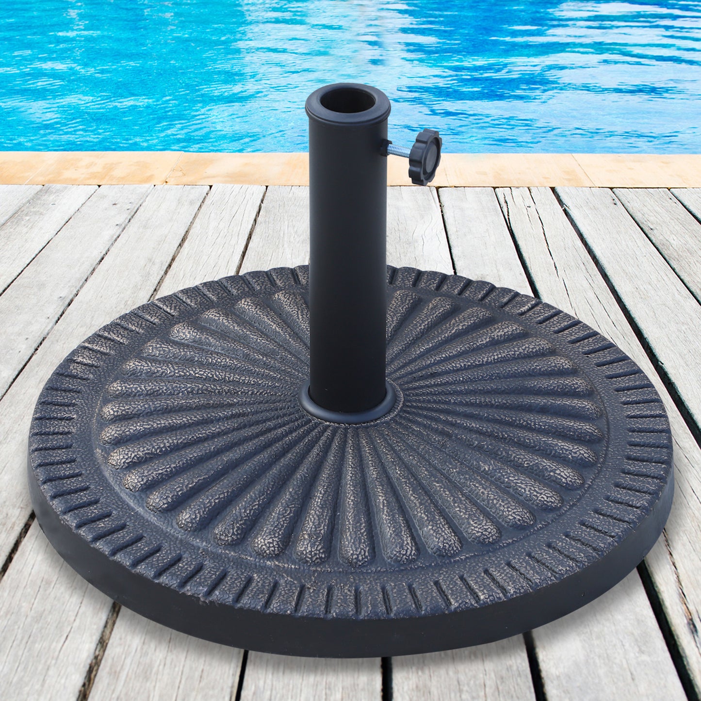 14kg Garden Parasol Base, Round Resin Sun Umbrella Base, Bronze