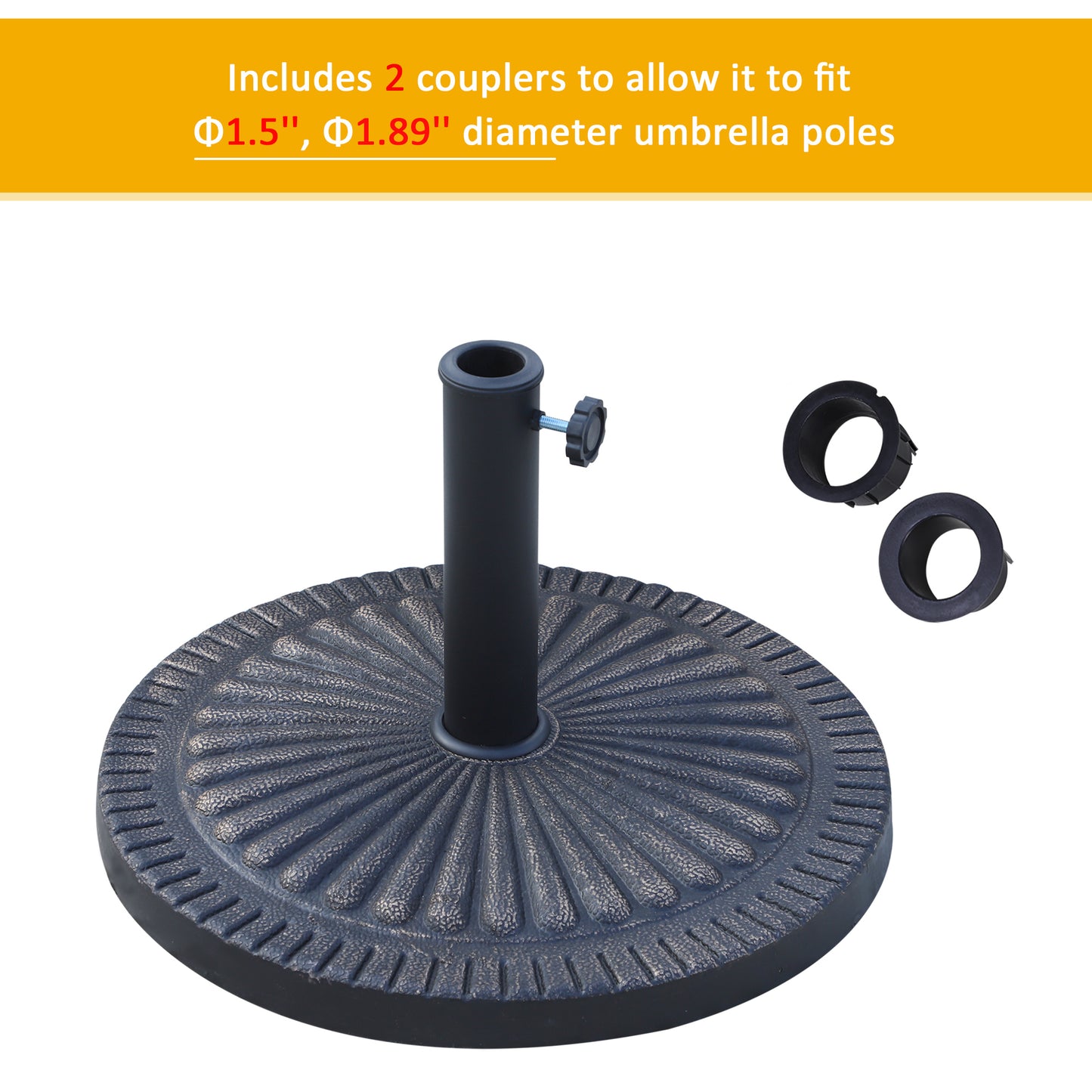 14kg Garden Parasol Base, Round Resin Sun Umbrella Base, Bronze