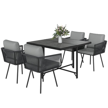 5 Piece Garden Furniture Set, Garden Dining Set with 4 Chairs