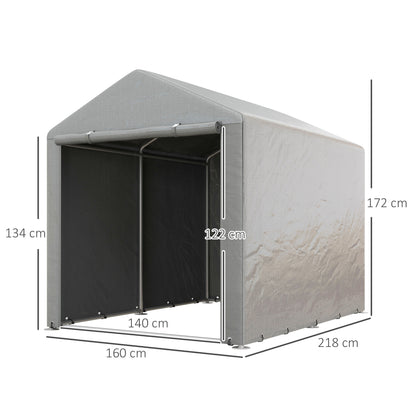 1.6 x 2.2m Garden Storage Shed Portable Shed Tent, Light Grey