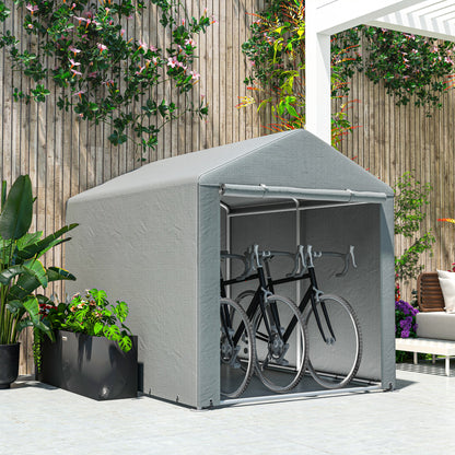 1.6 x 2.2m Garden Storage Shed Portable Shed Tent, Light Grey