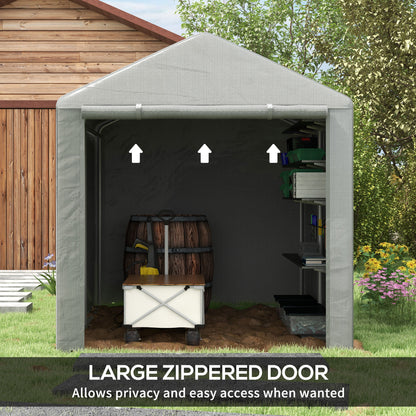 1.6 x 2.2m Garden Storage Shed Portable Shed Tent, Light Grey