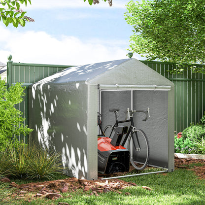 1.6 x 2.2m Garden Storage Shed Portable Shed Tent, Light Grey