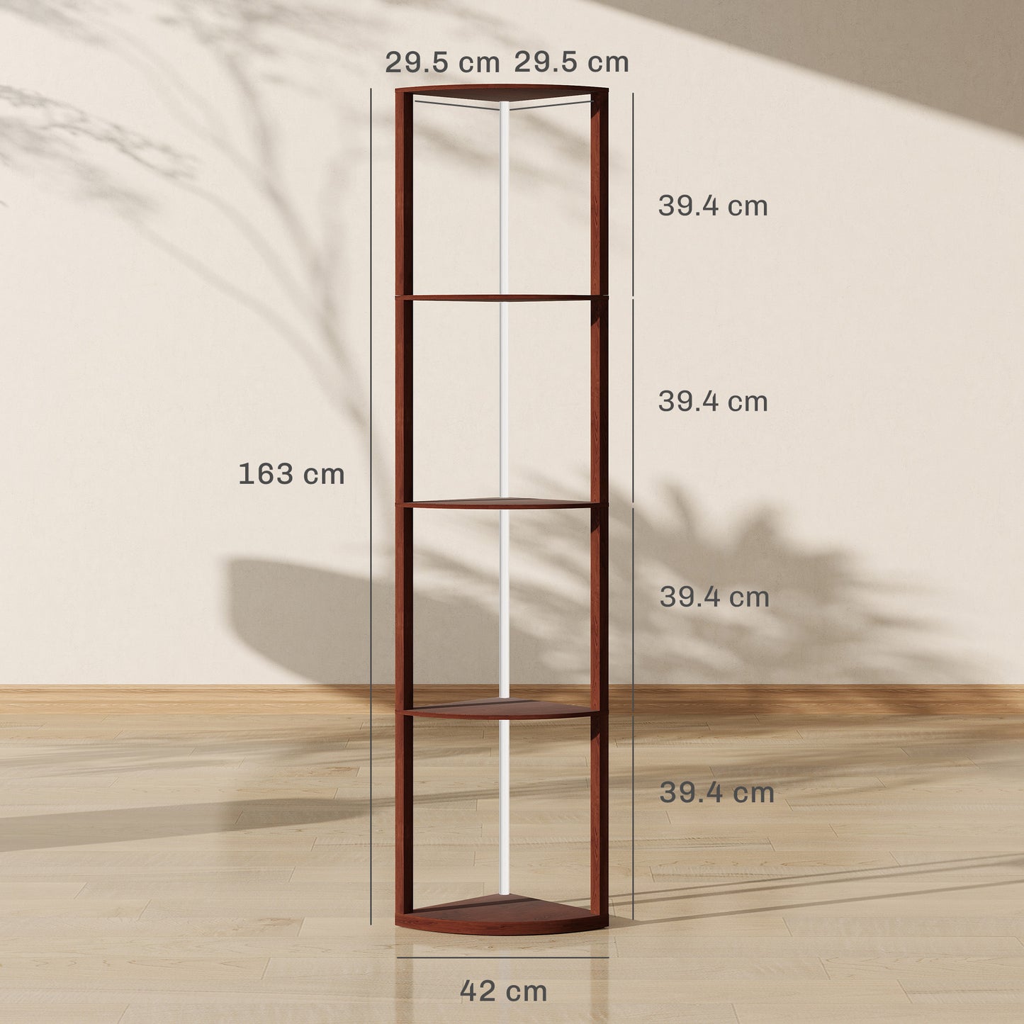 RGB LED Floor Lamp with Shelves and Remote Control for Living Room