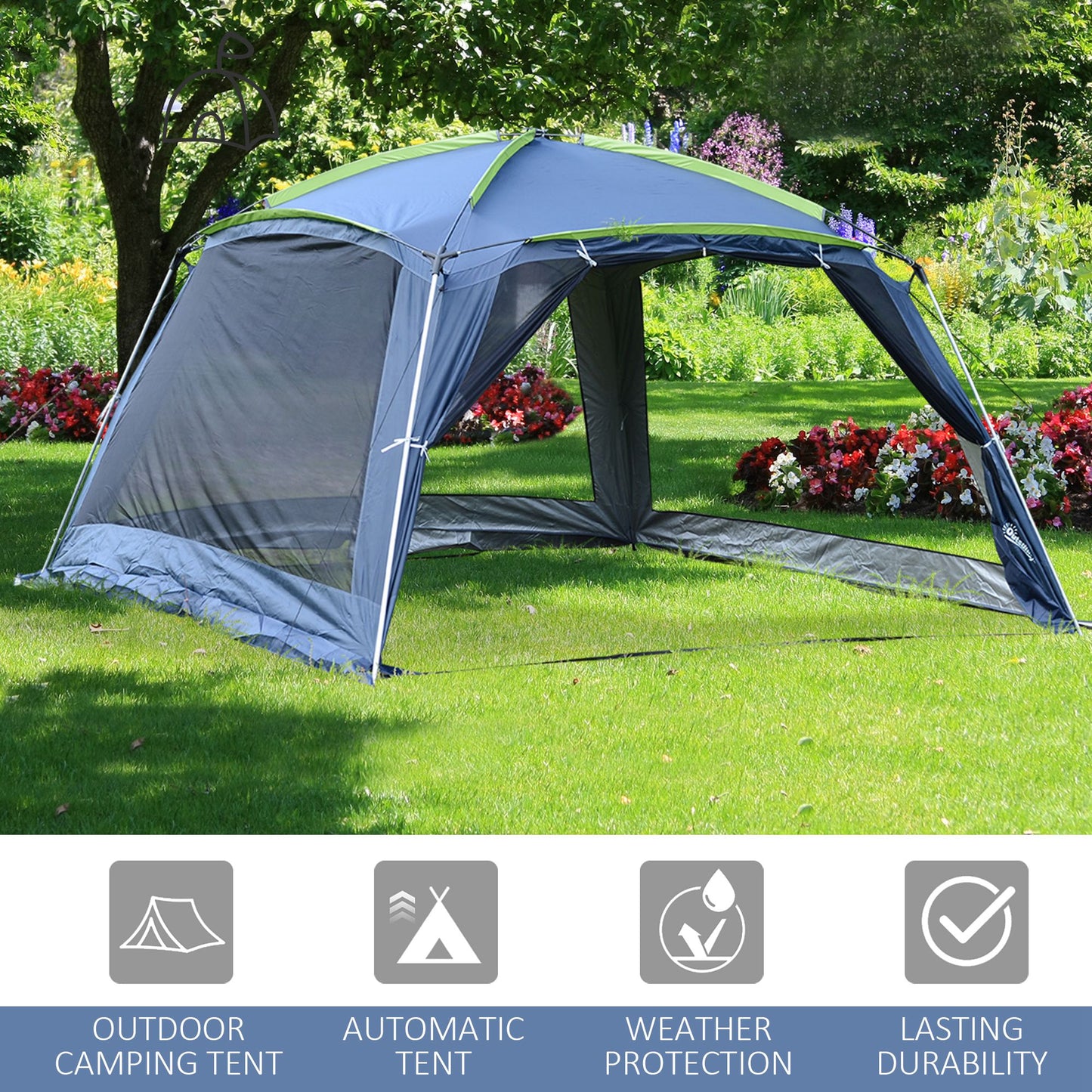 Camping Tent Sun Shelter Shade for Garden Park Outdoor Dark Green