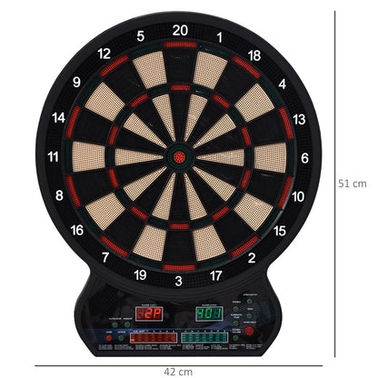 LED Dartboard Electronic Scoreboard 8 Players 27 Games Family Fun w/ 12 Darts 30 Heads Home Classic Game