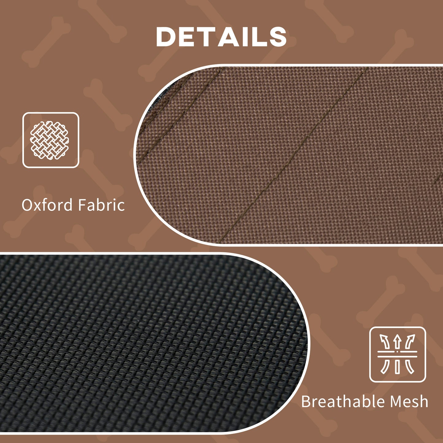 Raised Dog Bed Waterproof Elevated Pet Cot with Breathable Mesh UV Protection Canopy Coffee, for Medium Dogs, 76 x 61 x 73cm