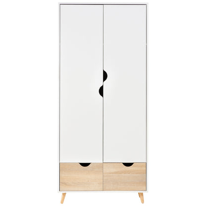 ELEGANT Wardobe: Fresh white in colour, with wood-effect bottom drawers for a complementary look