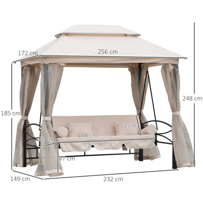 Swing Bench -3-IN-1 DESIGN: Dual use design to convert from a 3 seater garden swing to a single garden swing bed