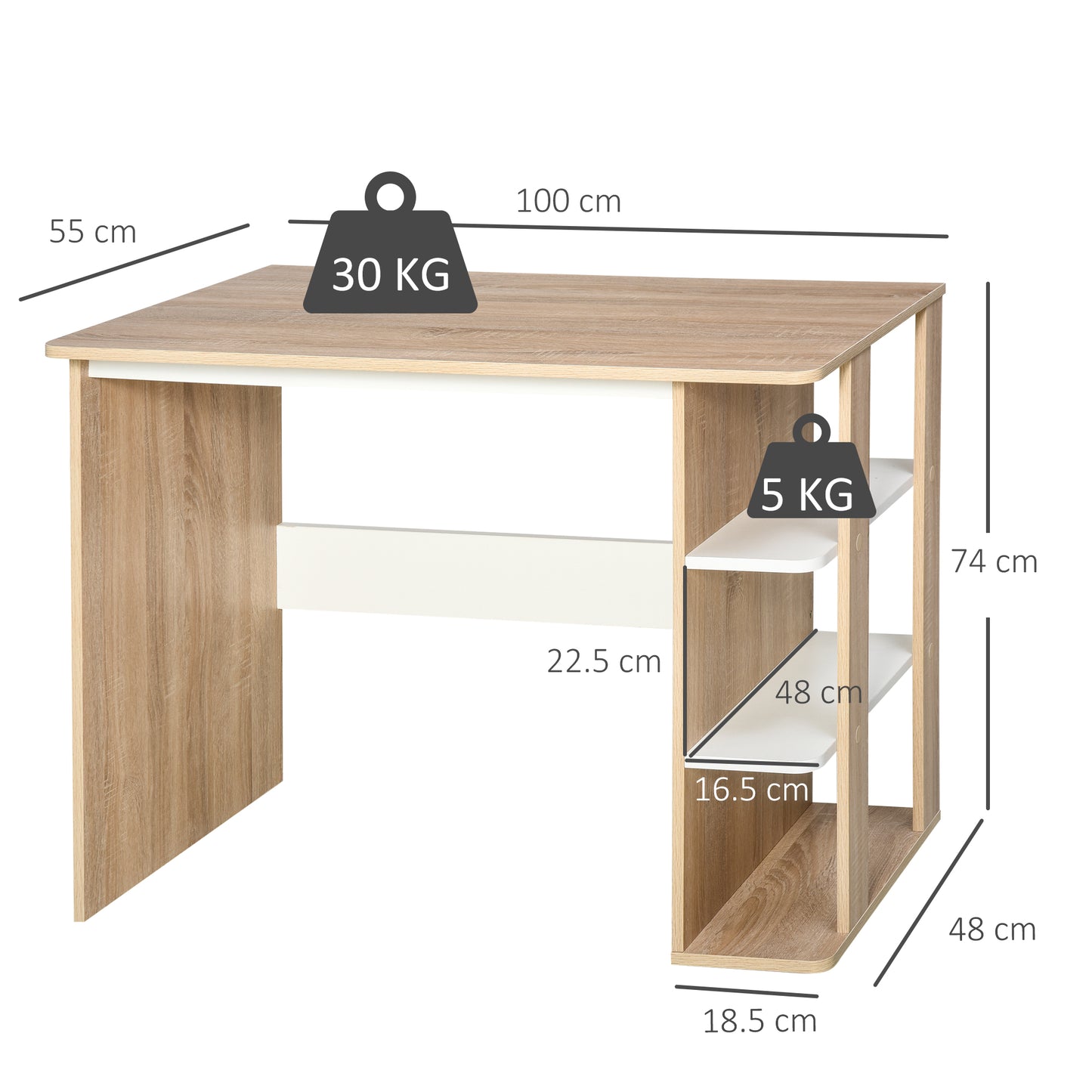 Desk with Shelves