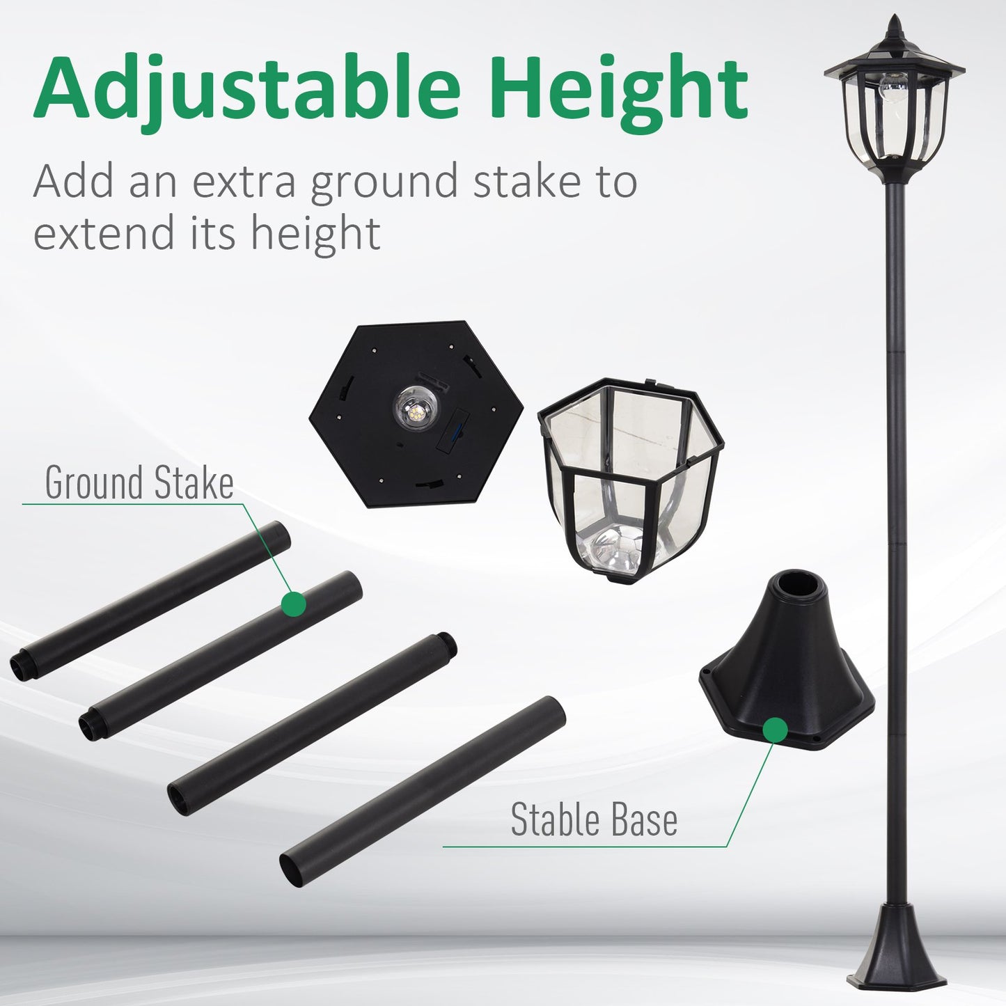 Solar Powered LED Sensor Lamp Post