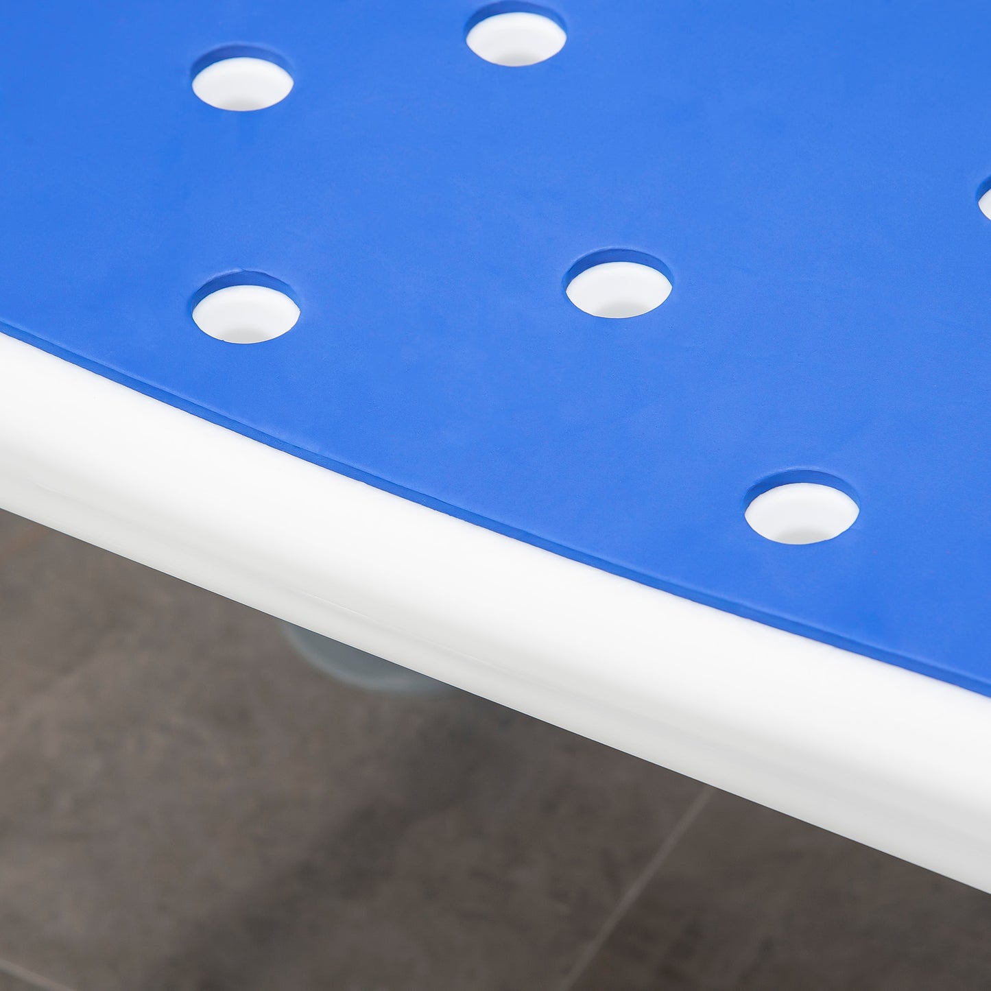 Shower Stools Shower Seat for Elderly and Disabled, EVA Padded, Height Adjustable with Back and Arms, 4 Suction Foot Pads, Blue