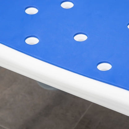 Shower Stools Shower Seat for Elderly and Disabled, EVA Padded, Height Adjustable with Back and Arms, 4 Suction Foot Pads, Blue