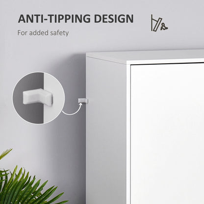 ELEGANT Wardobe: Fresh white in colour, with wood-effect bottom drawers for a complementary look