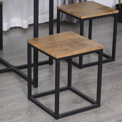 5 Piece Dining Table and Chairs Set 4, Industrial Space Saving Table and Chairs with Metal Frame,