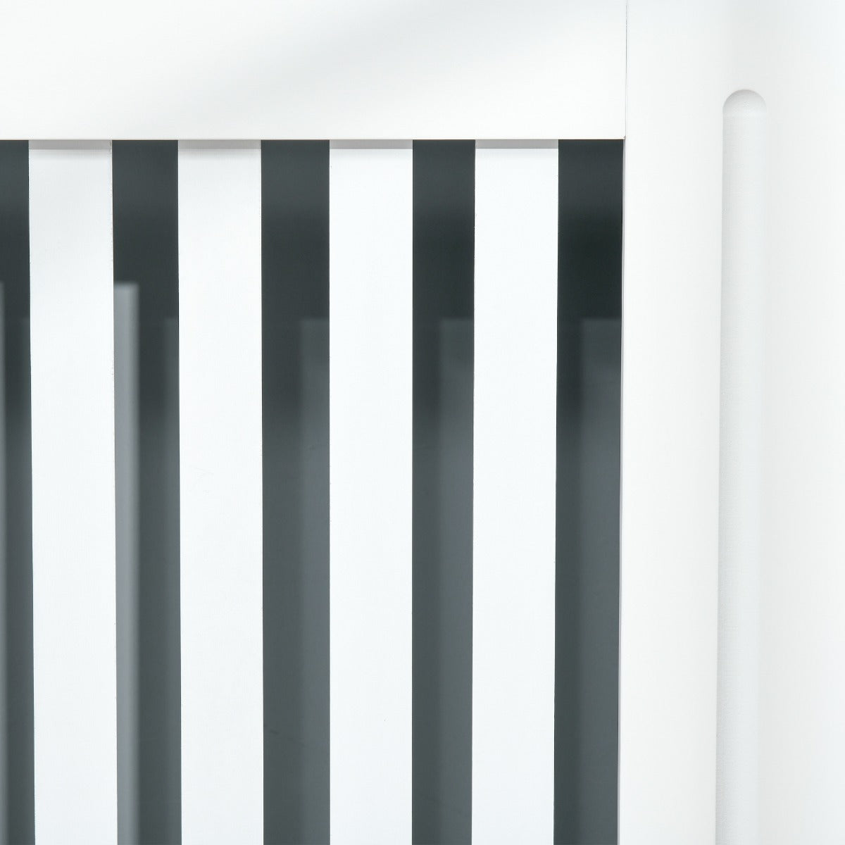Slatted Radiator Cover Painted Cabinet MDF Lined Grill in White (78L x 19W x 81H cm)