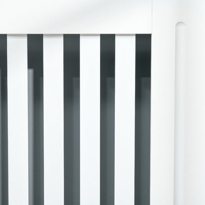 Slatted Radiator Cover Painted Cabinet MDF Lined Grill in White (78L x 19W x 81H cm)