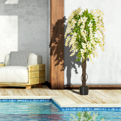 Artificial White Wisteria Tree (1.6m tall)