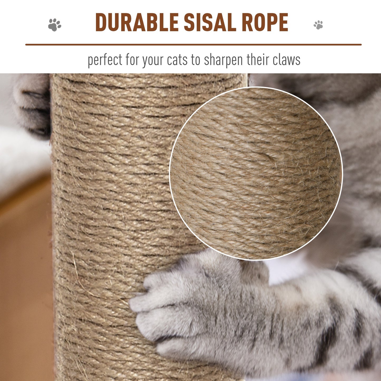 Cat Tree for Indoor Cats Kitten Tower Activity Center Climbing Stand Furniture with Scratching Posts Dangling Ball Perch Beige
