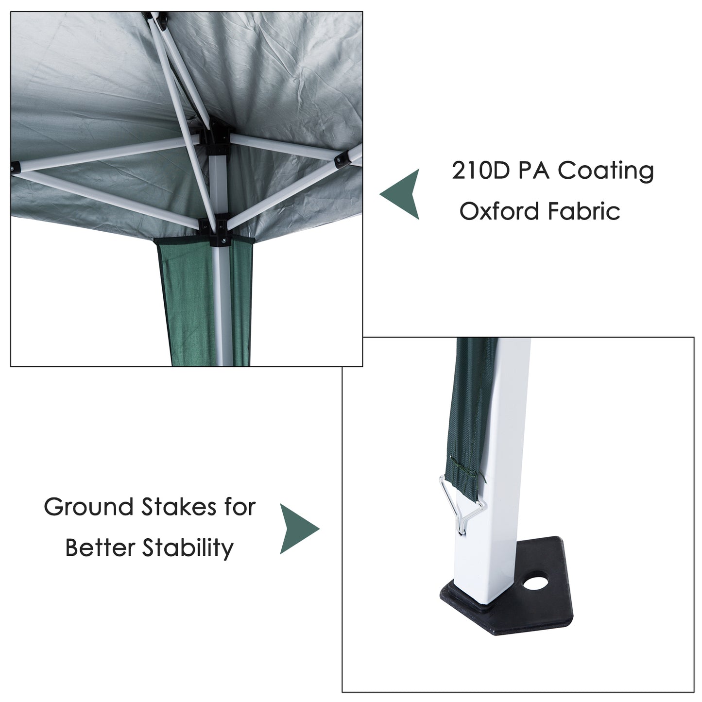 Outsunny Slant Leg Pop Up Gazebo with Carry Bag, Height Adjustable Party Tent Instant Event Shelter for Garden, Patio,