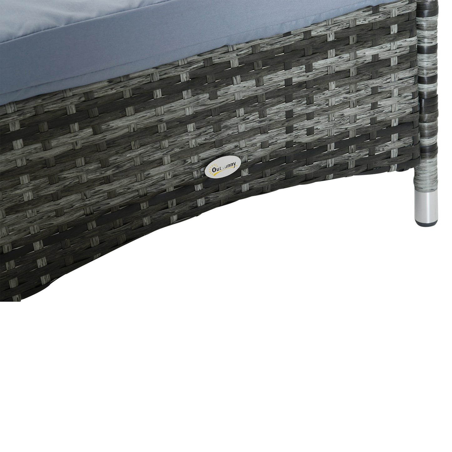 Rattan Single Lounge - Mixed Grey